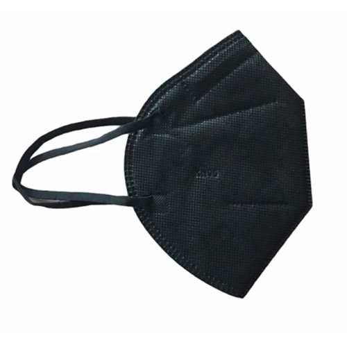 FFP2 KN95 rétegű, fekete szelep nélküli maszk, 5 n95 részecskeszűrős szájmaszk - 1db