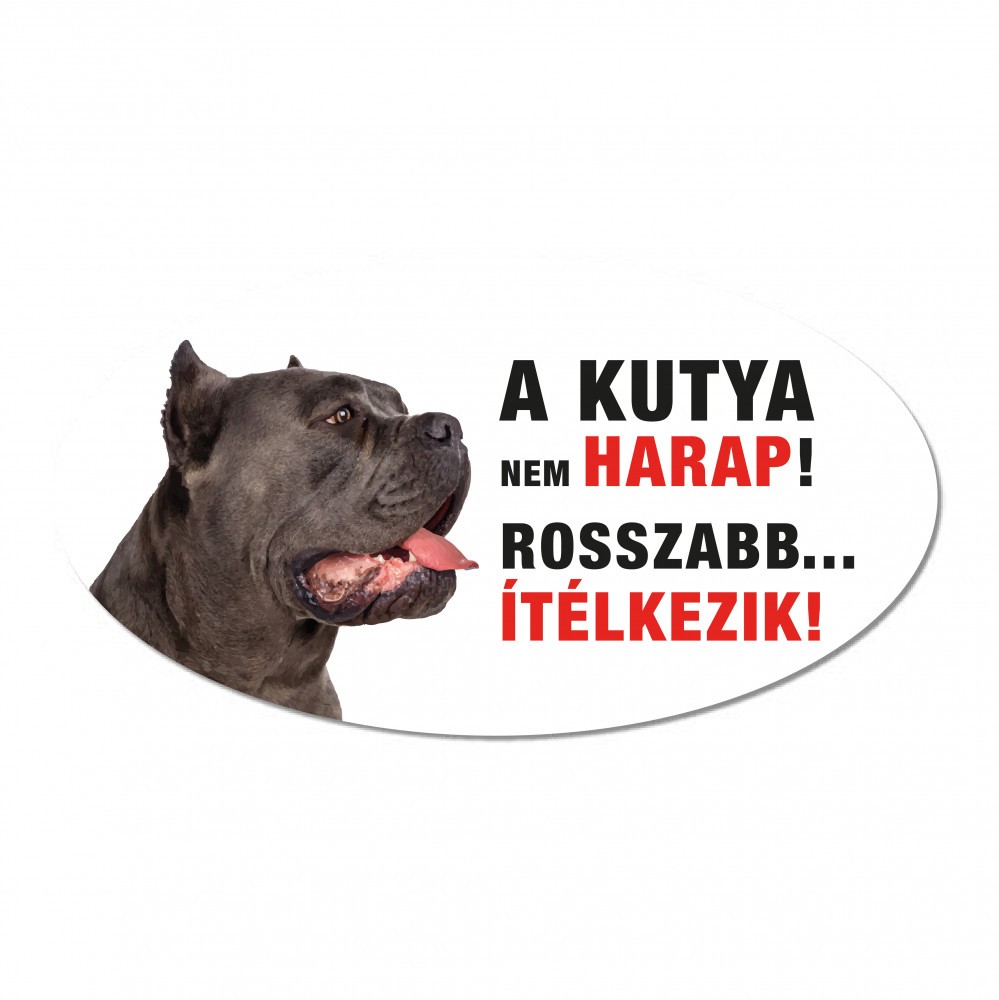 Vigyázz a kutya harap tábla műanyagból Cane Corso
